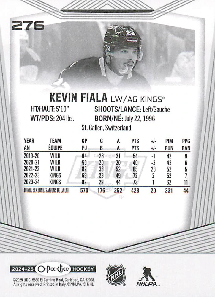 2024-25 UD O-Pee-Chee - Kevin Fiala #276