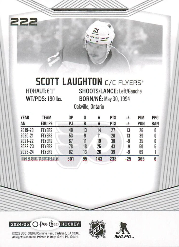 2024-25 UD O-Pee-Chee - Scott Laughton #222
