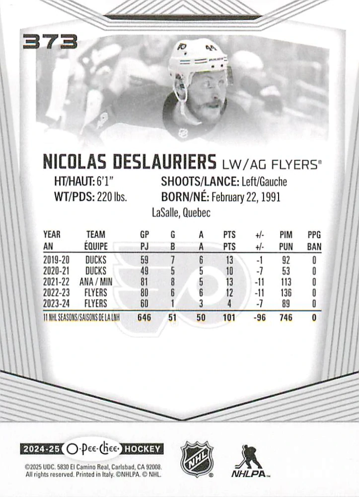 2024-25 UD O-Pee-Chee - Nicolas Deslauriers #373