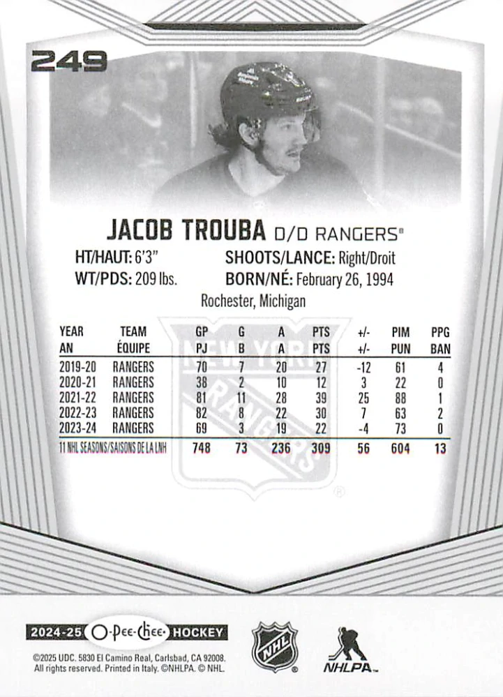 2024-25 UD O-Pee-Chee - Jacob Trouba #249