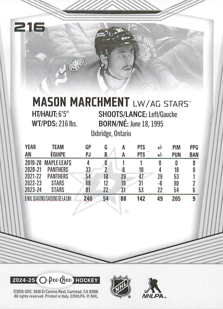 2024-25 UD O-Pee-Chee - Mason Marchment #216