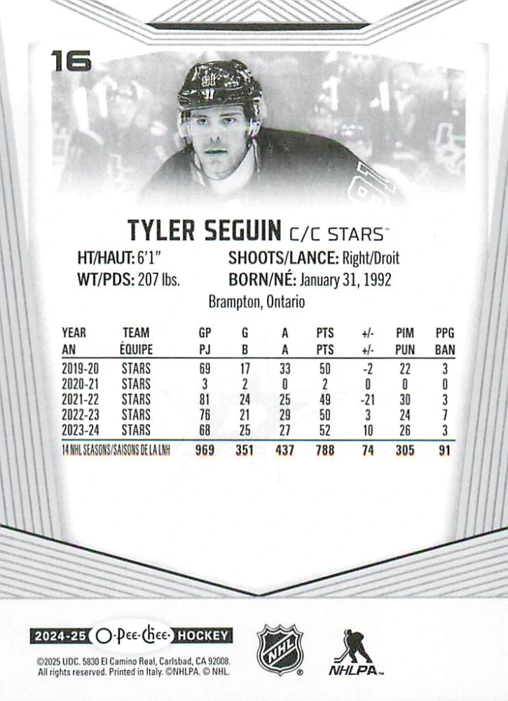 2024-25 UD O-Pee-Chee - Tyler Seguin #16