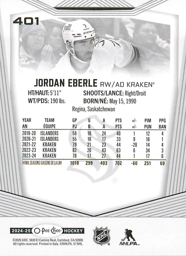 2024-25 UD O-Pee-Chee - Jordan Eberle #401