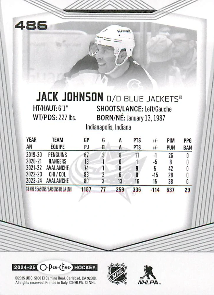 2024-25 UD O-Pee-Chee - Jack Johnson #486