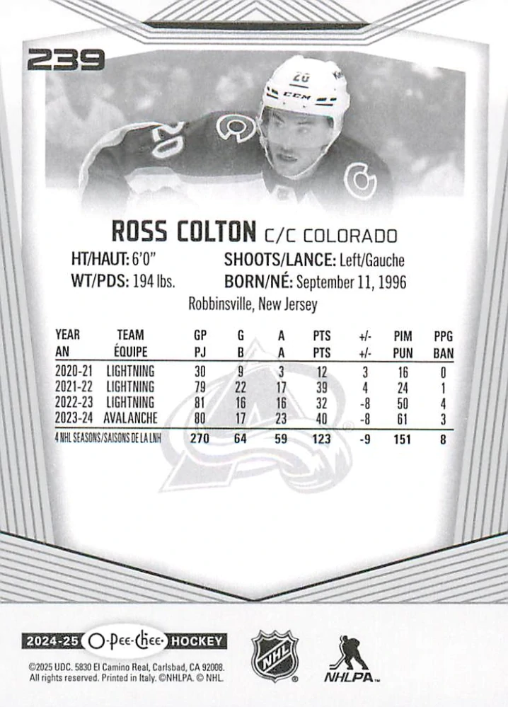 2024-25 UD O-Pee-Chee - Ross Colton #239