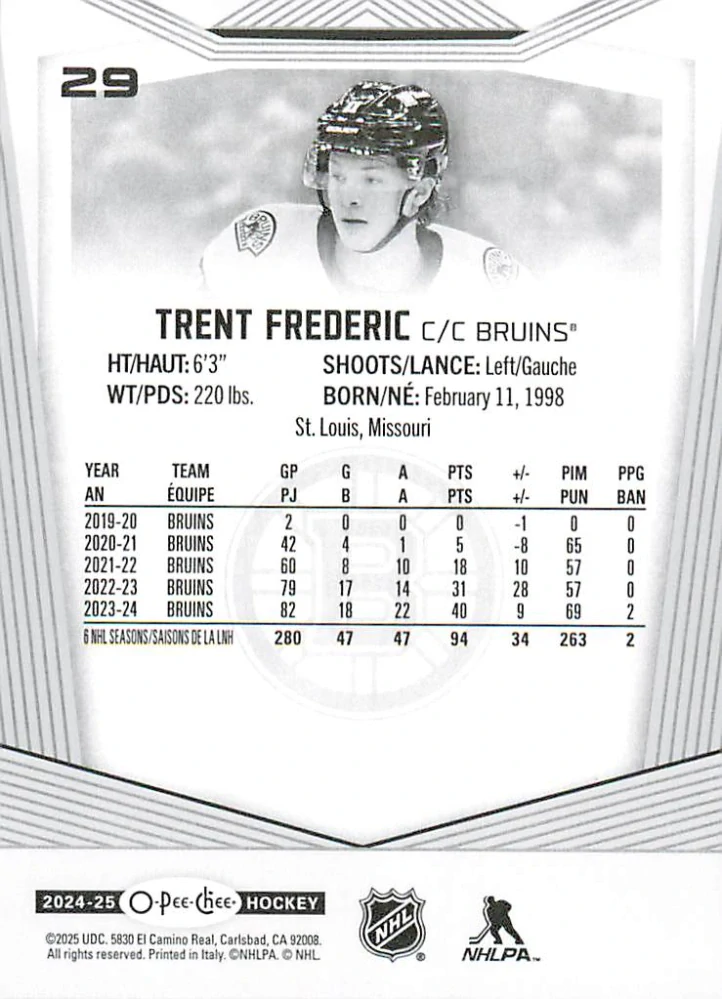 2024-25 UD O-Pee-Chee - Trent Frederic #29