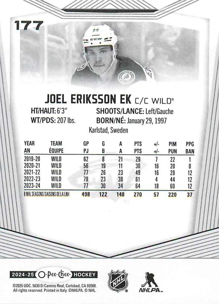 2024-25 UD O-Pee-Chee - Joel Eriksson Ek #177