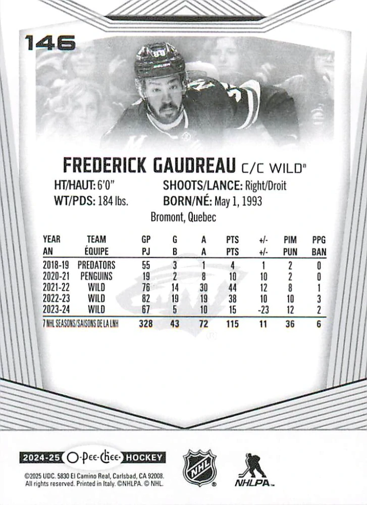 2024-25 UD O-Pee-Chee - Frederick Gaudreau #146