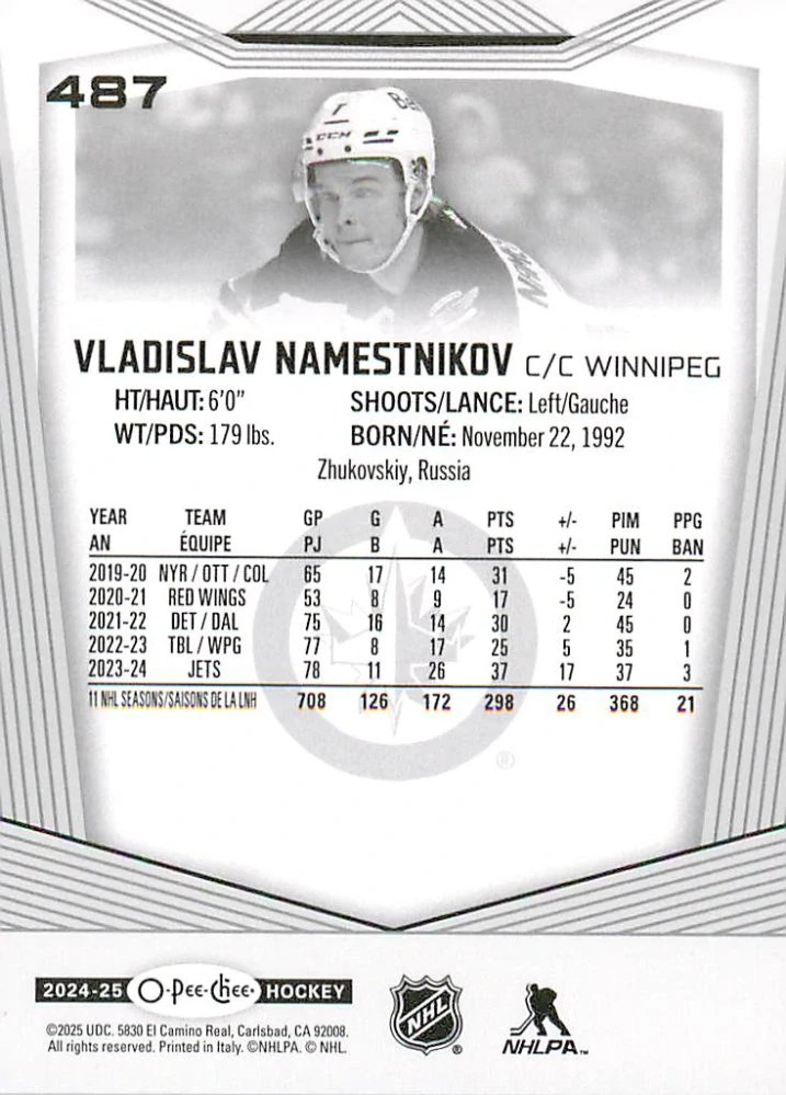 2024-25 UD O-Pee-Chee - Vladislav Namestnikov #487