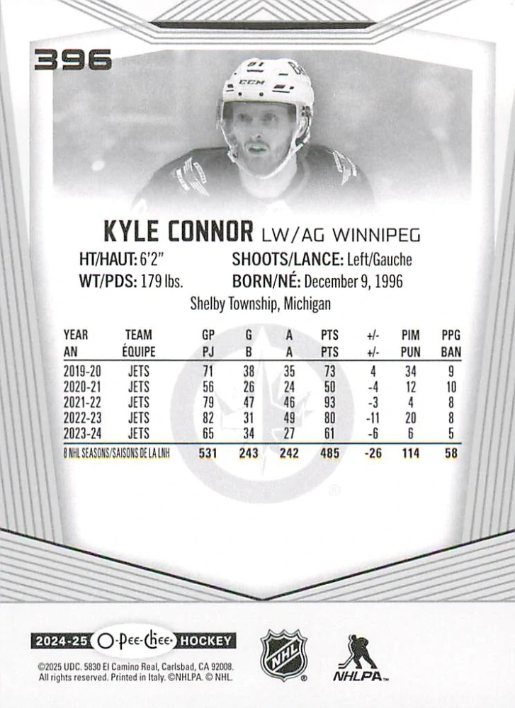2024-25 UD O-Pee-Chee - Kyle Connor #396