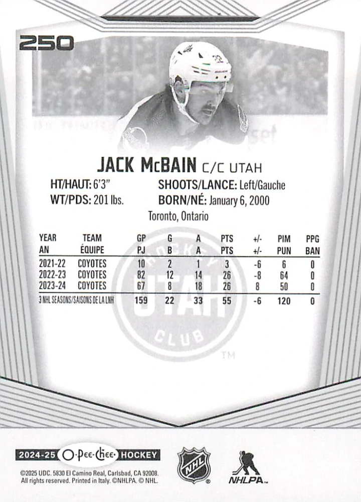 2024-25 UD O-Pee-Chee - Jack McBain #250