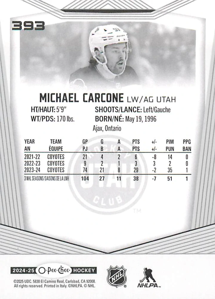 2024-25 UD O-Pee-Chee - Michael Carcone #393