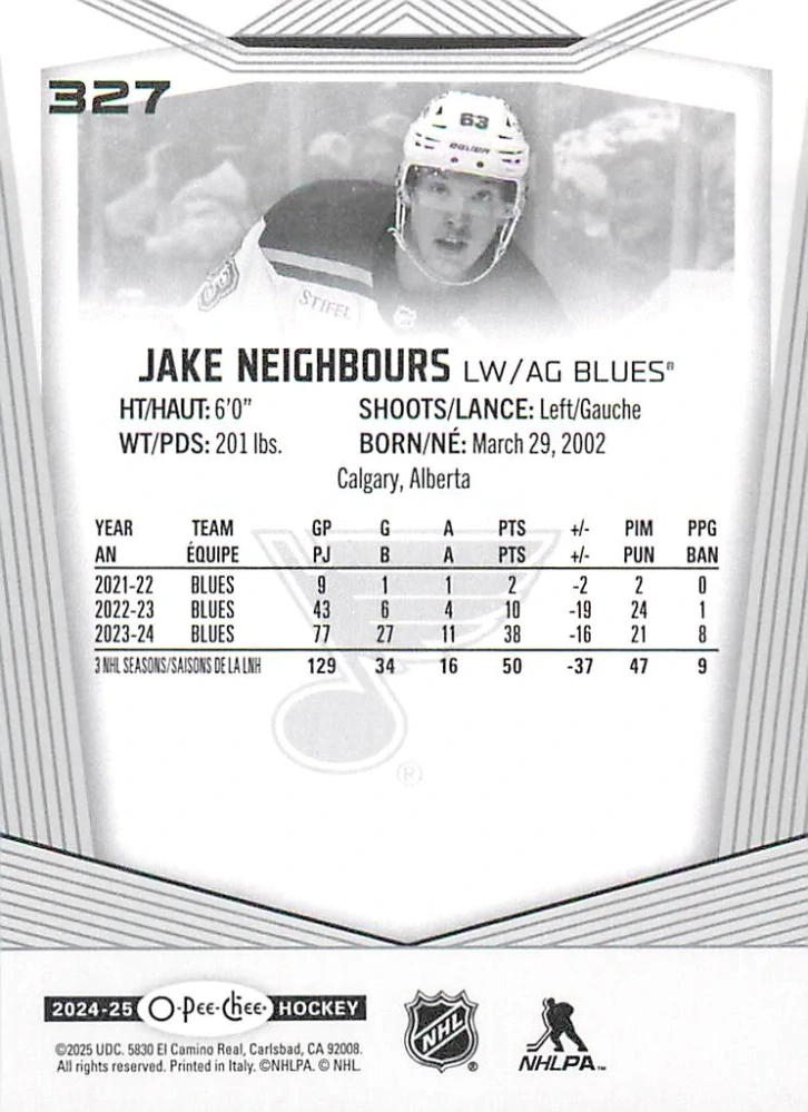 2024-25 UD O-Pee-Chee - Jake Neighbours #327