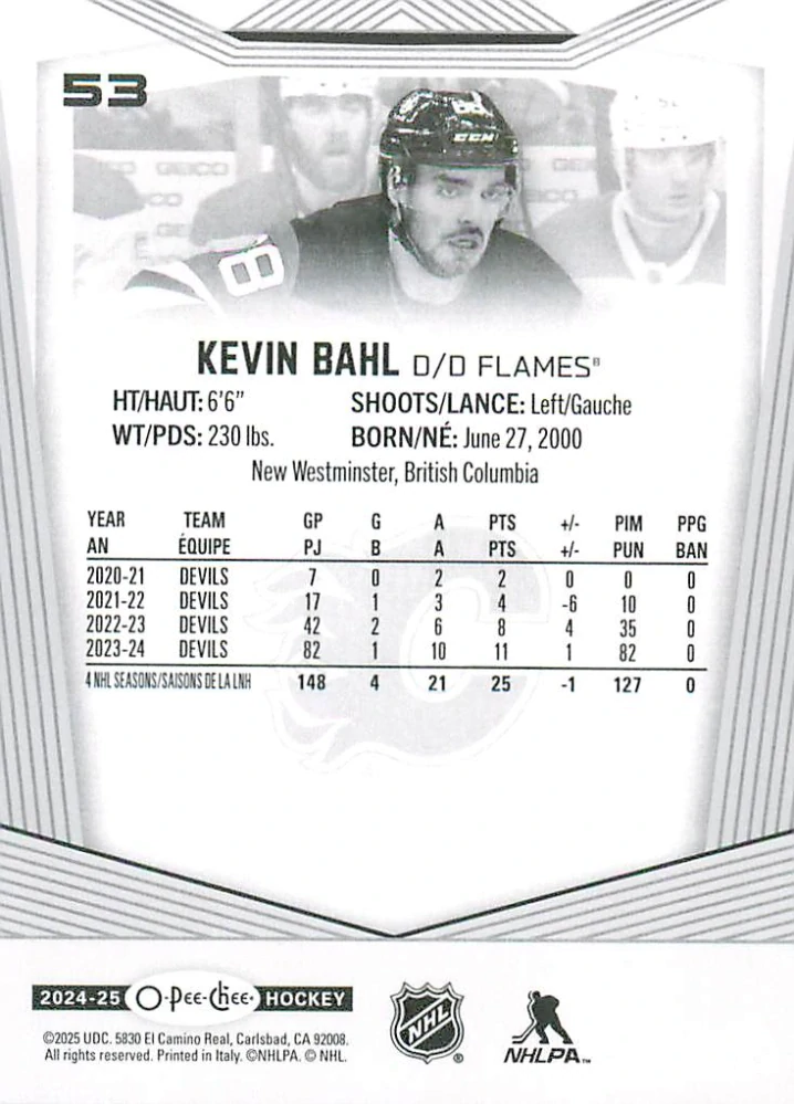 2024-25 UD O-Pee-Chee - Kevin Bahl #53