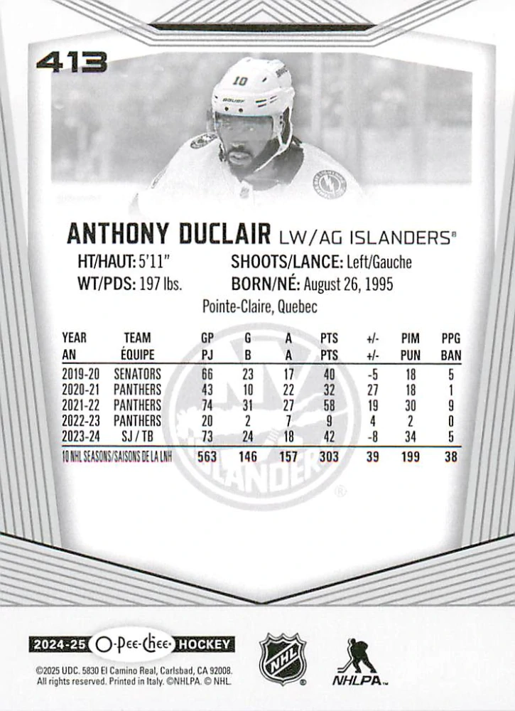 2024-25 UD O-Pee-Chee - Anthony Duclair #413