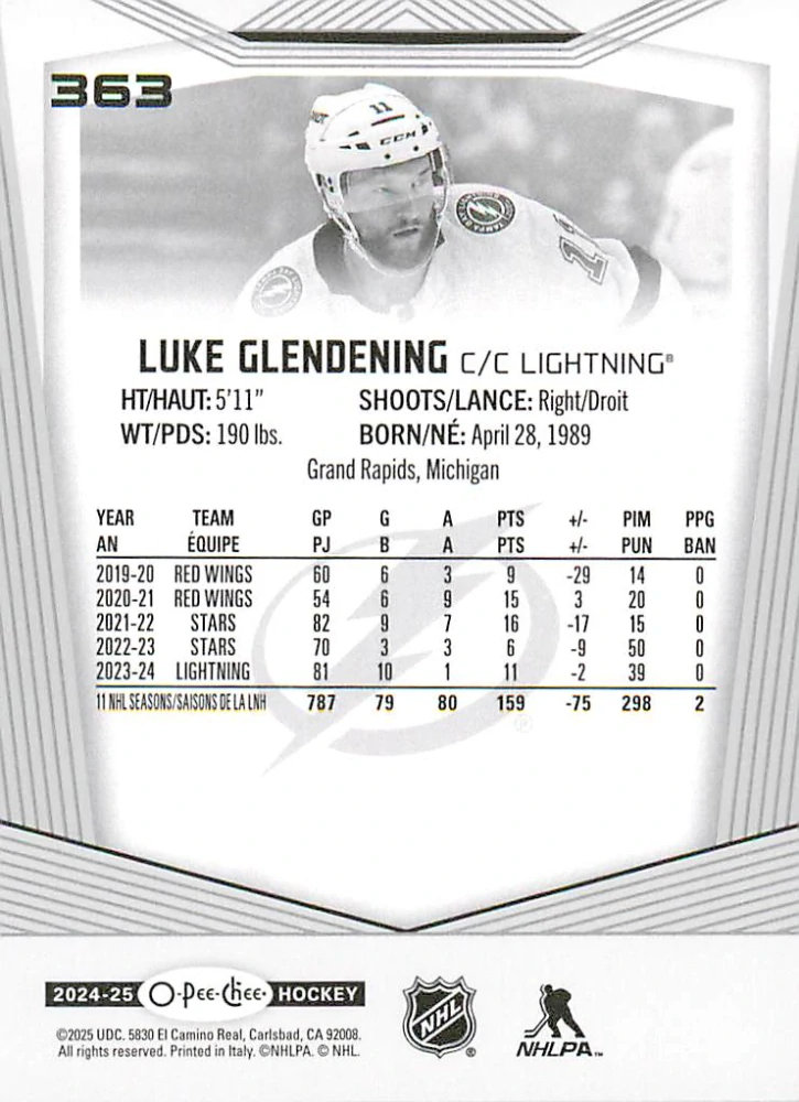 2024-25 UD O-Pee-Chee - Luke Glendening #363