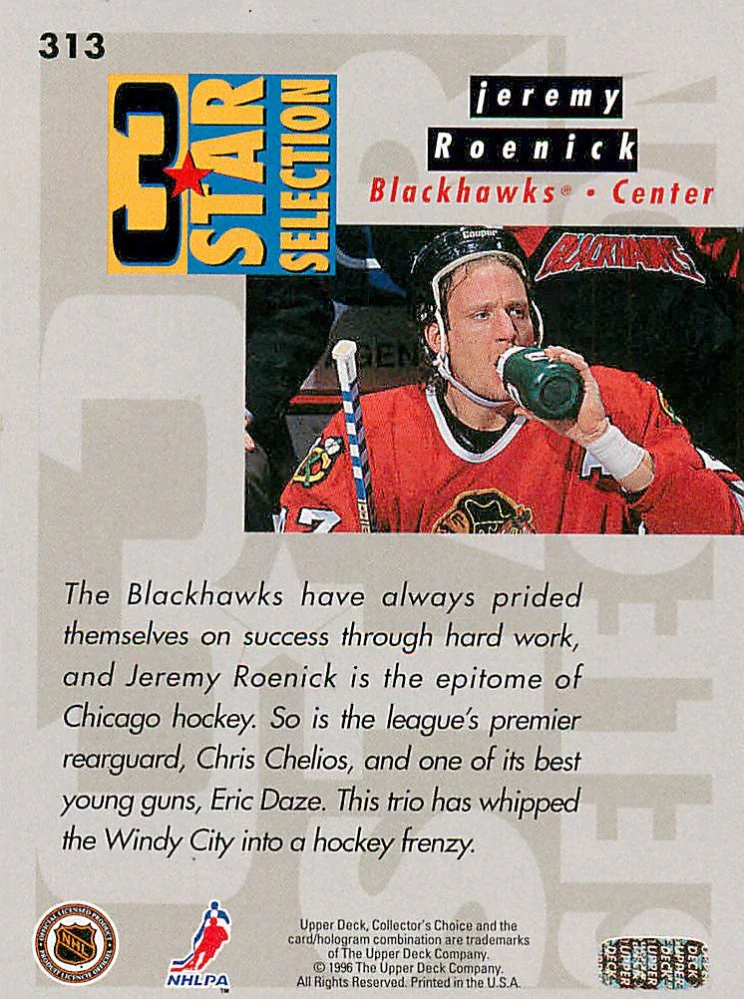 1996-97 UD Collectors Choice - Eric Daze, Jeremy Roenick, Chris Chelios - 3 Star Selection #313