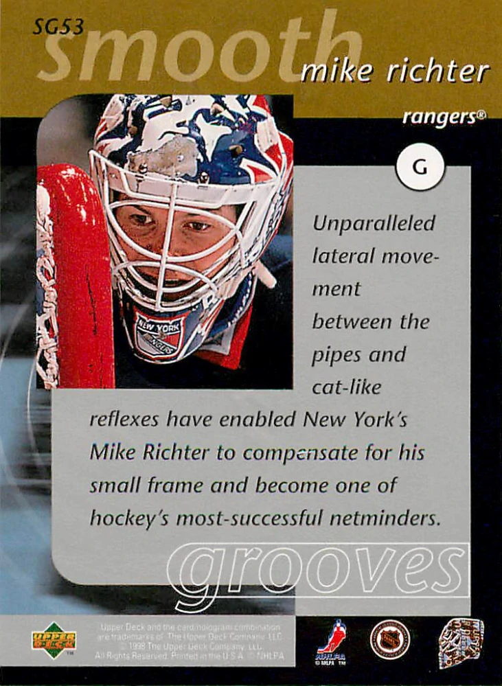 1997-98 UD Series 2 - Mike Richter - Smooth Grooves #SG53