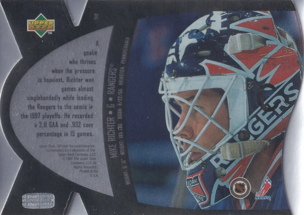 1997-98 UD SPx - Mike Richter - Steel #31