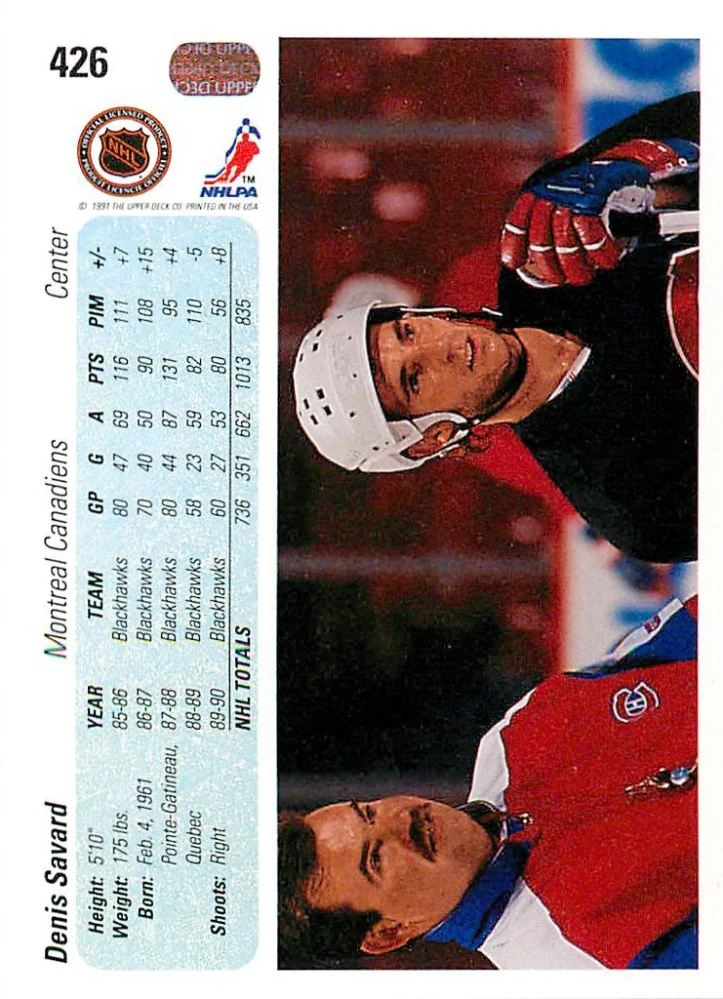 1990-91 UD Series - Denis Savard #426