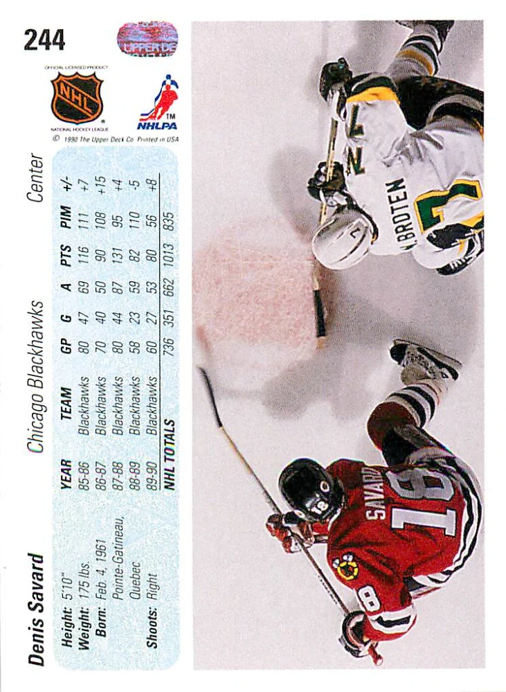 1990-91 UD Series - Denis Savard #244
