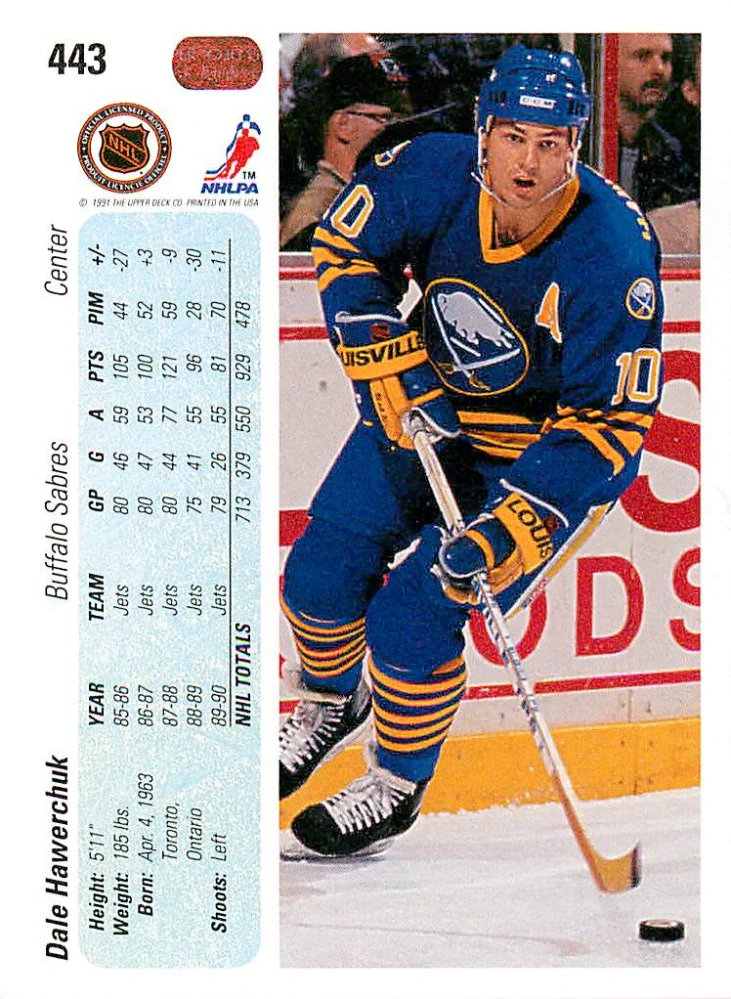 1990-91 UD Series - Dale Hawerchuk #443