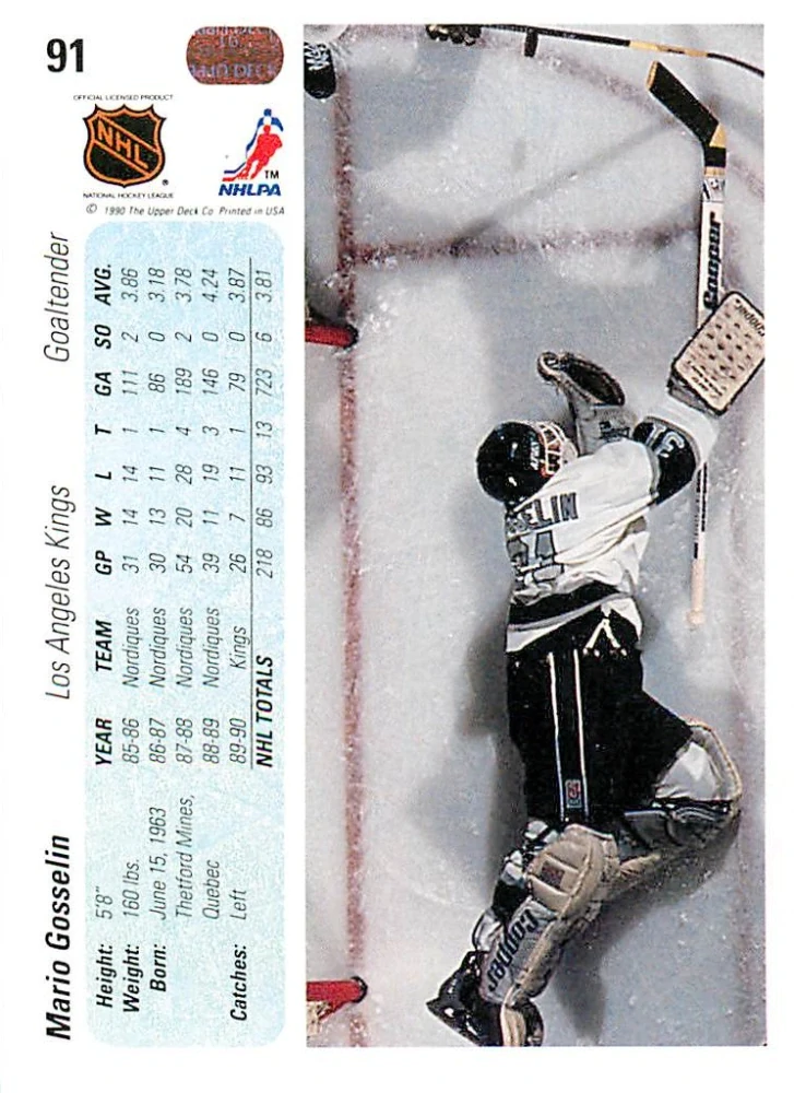 1990-91 UD Series - Mario Gosselin #91