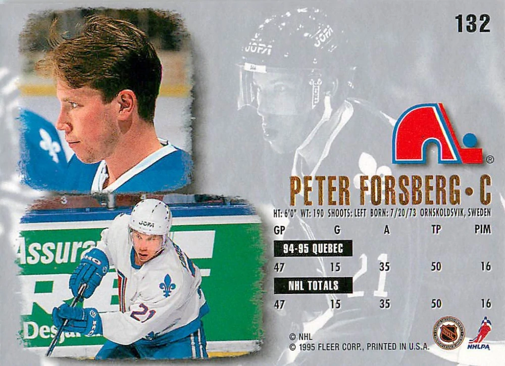 1995-96 Fleer Ultra - Peter Forsberg #132