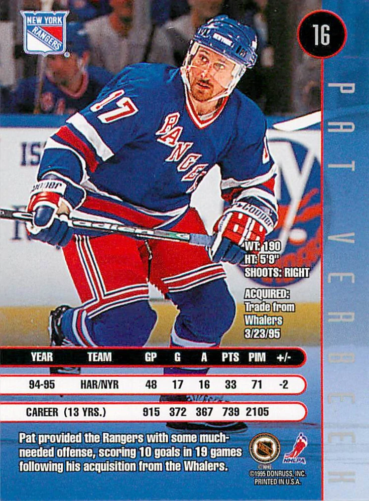 1995-96 Leaf - Pat Verbeek #16