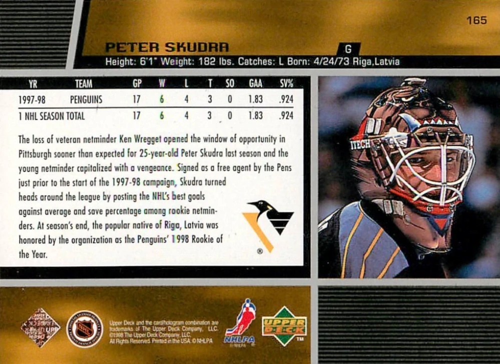 1998-99 UD series 1 - Peter Skudra #165