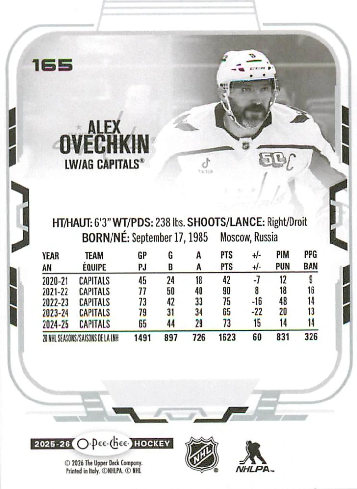 2025-26 UD O-Pee-Chee - Alex Ovechkin #165
