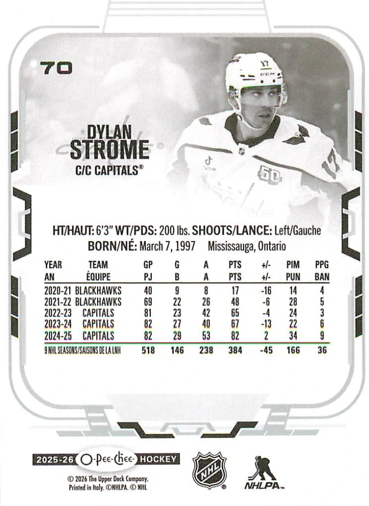 2025-26 UD O-Pee-Chee - Dylan Strome #70