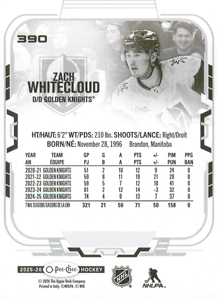 2025-26 UD O-Pee-Chee - Zach Whitecloud #390