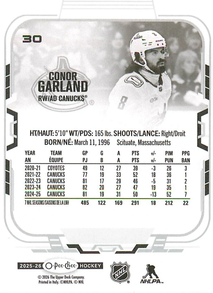 2025-26 UD O-Pee-Chee - Conor Garland #30