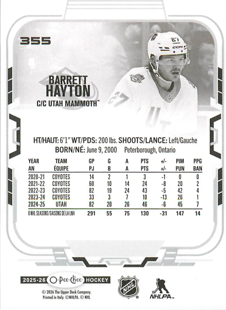 2025-26 UD O-Pee-Chee - Barrett Hayton #355
