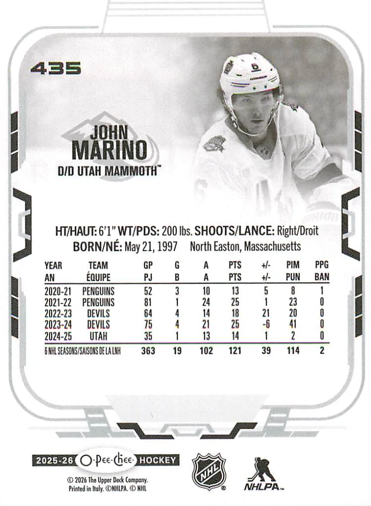 2025-26 UD O-Pee-Chee - John Marino #435
