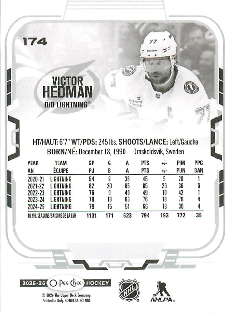 2025-26 UD O-Pee-Chee - Victor Hedman #174