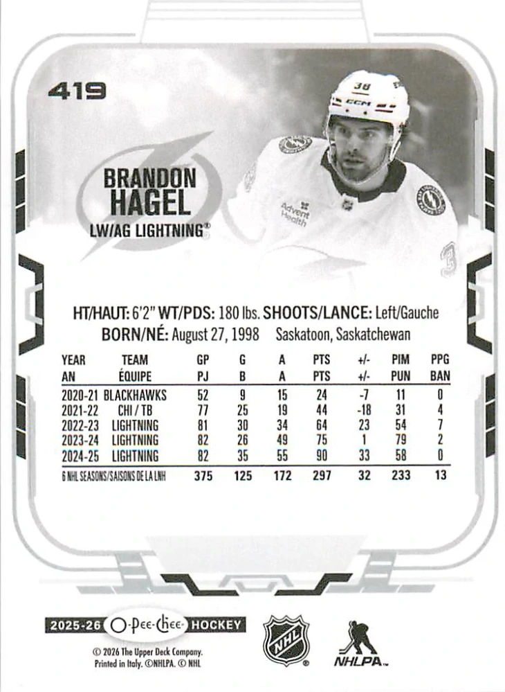 2025-26 UD O-Pee-Chee - Brandon Hagel #419