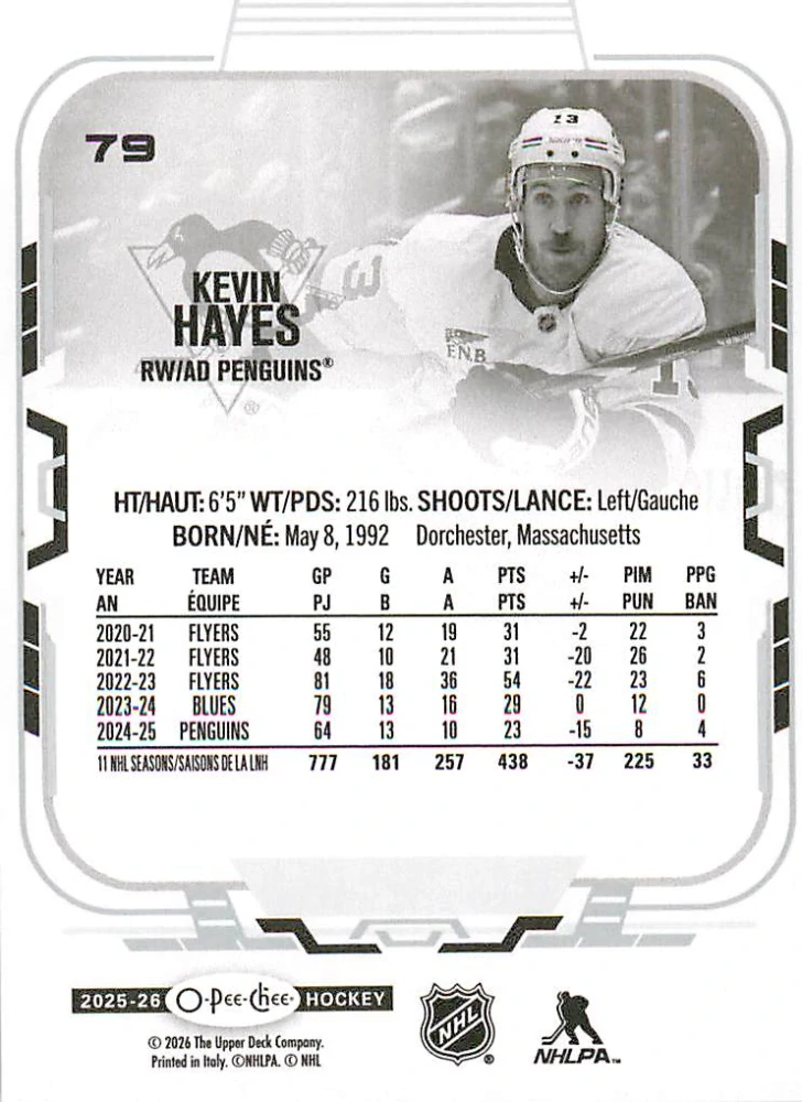 2025-26 UD O-Pee-Chee - Kevin Hayes #79