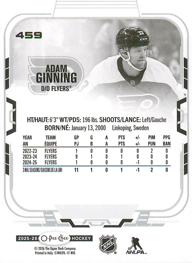 2025-26 UD O-Pee-Chee - Adam Ginning #459