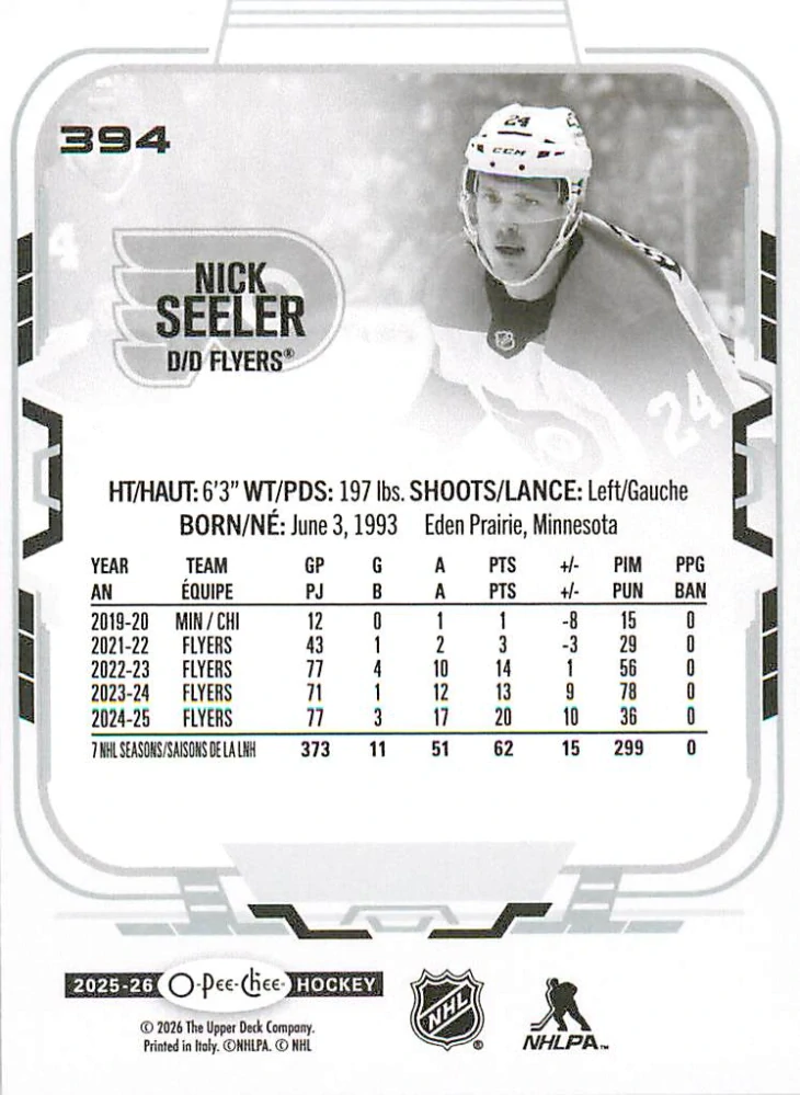 2025-26 UD O-Pee-Chee - Nick Seeler #394