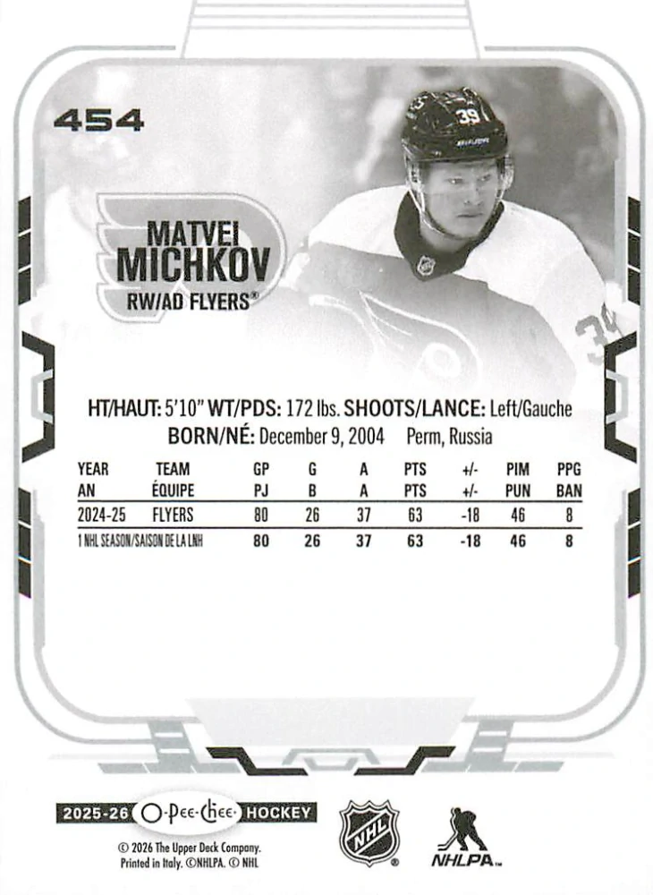 2025-26 UD O-Pee-Chee - Matvei Michkov #454