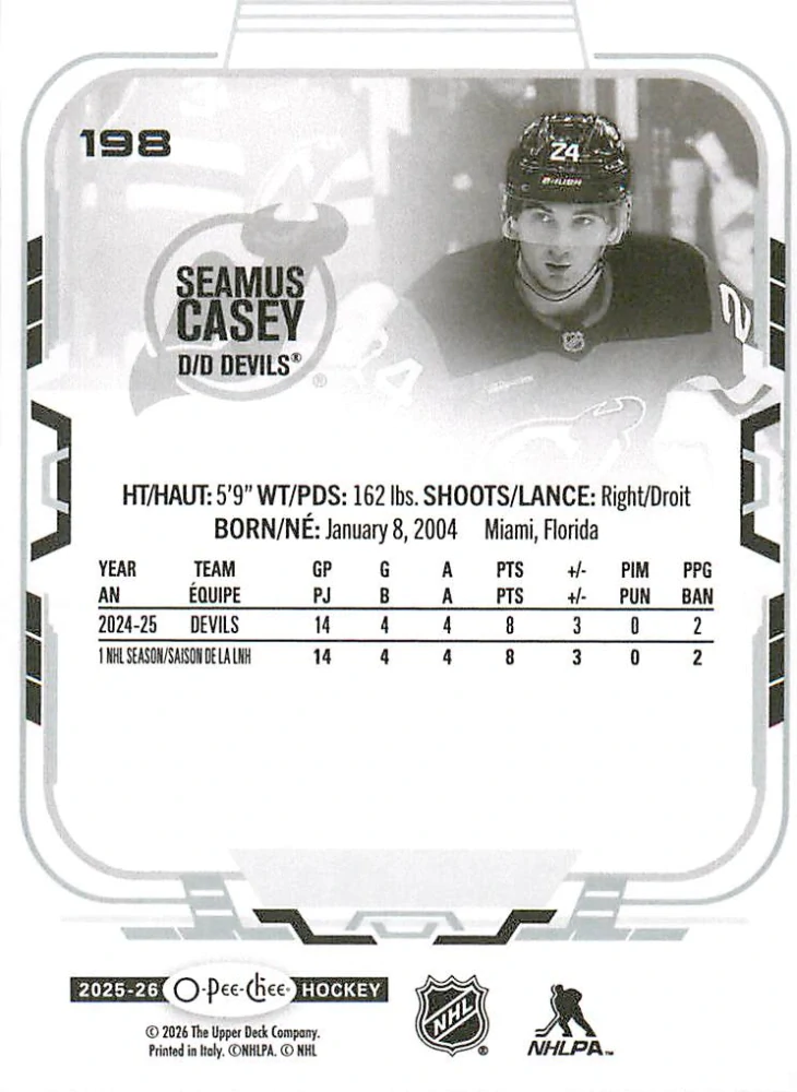 2025-26 UD O-Pee-Chee - Seamus Casey #198