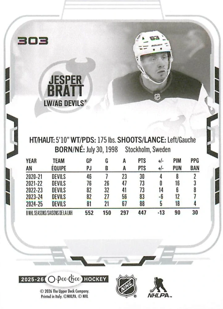 2025-26 UD O-Pee-Chee - Jesper Bratt #303