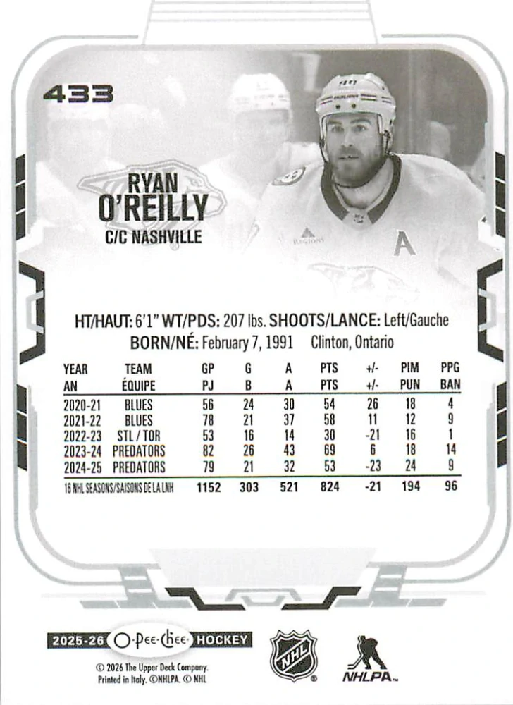 2025-26 UD O-Pee-Chee - Ryan O'Reilly #433