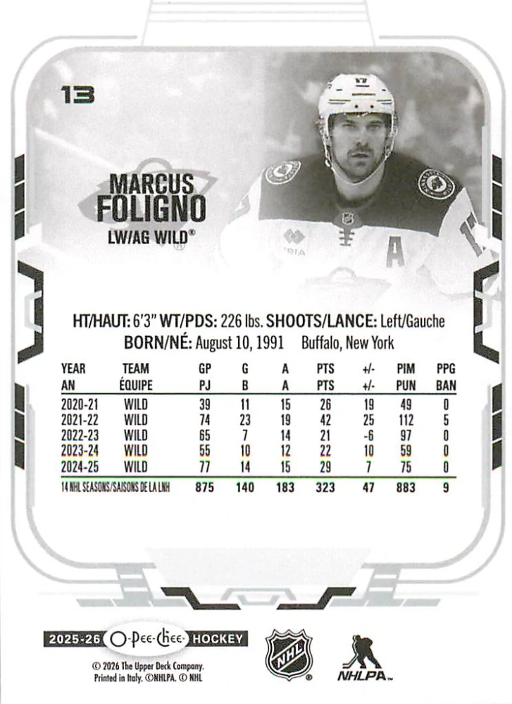 2025-26 UD O-Pee-Chee - Marcus Foligno #13
