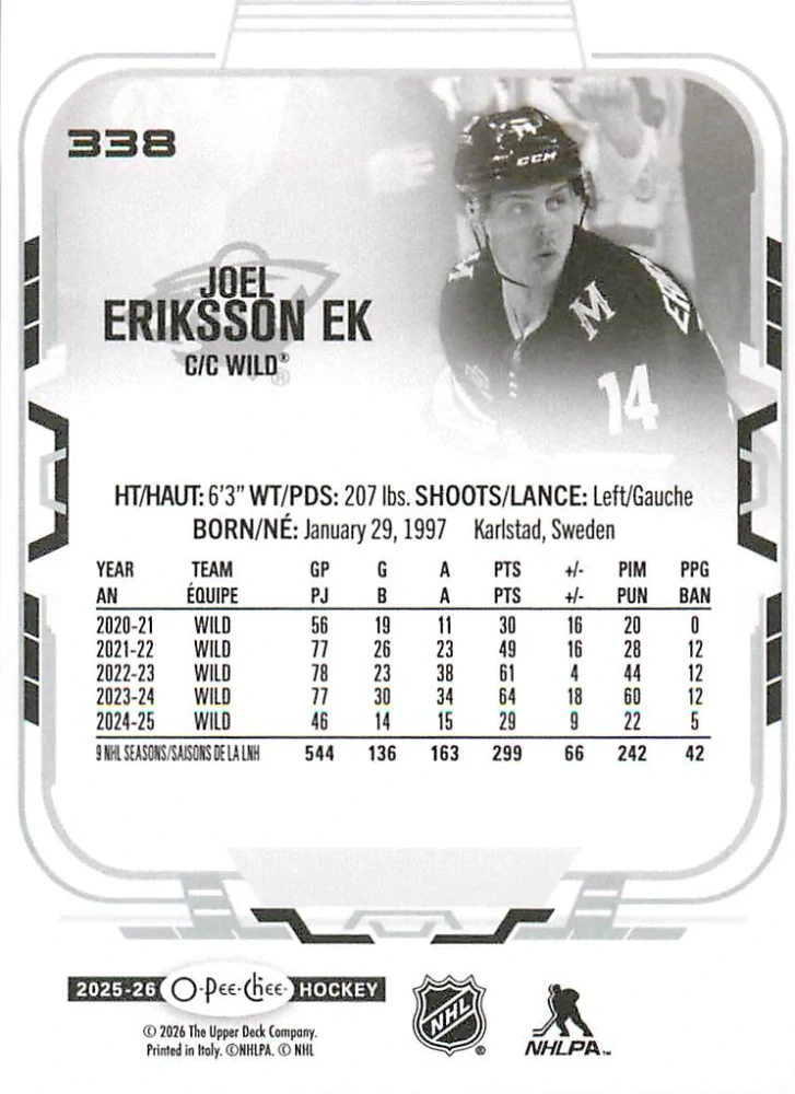 2025-26 UD O-Pee-Chee - Joel Eriksson Ek #338