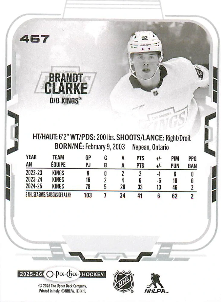 2025-26 UD O-Pee-Chee - Brandt Clarke #467