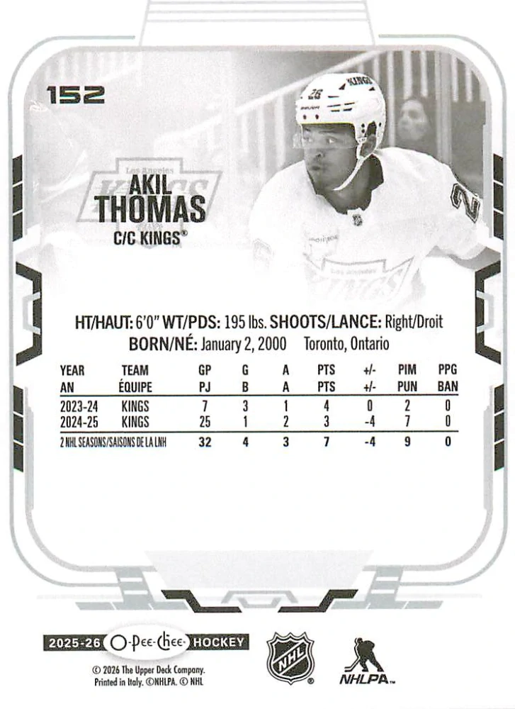 2025-26 UD O-Pee-Chee - Akil Thomas #152
