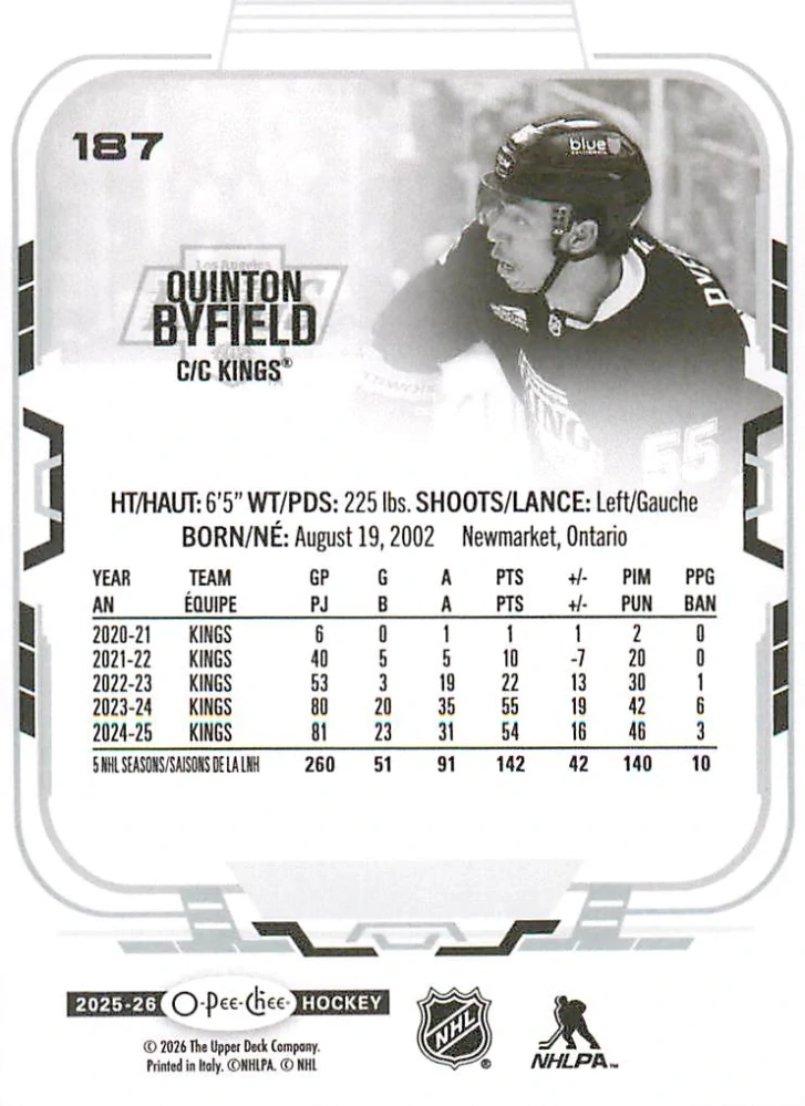 2025-26 UD O-Pee-Chee - Quinton Byfield #187